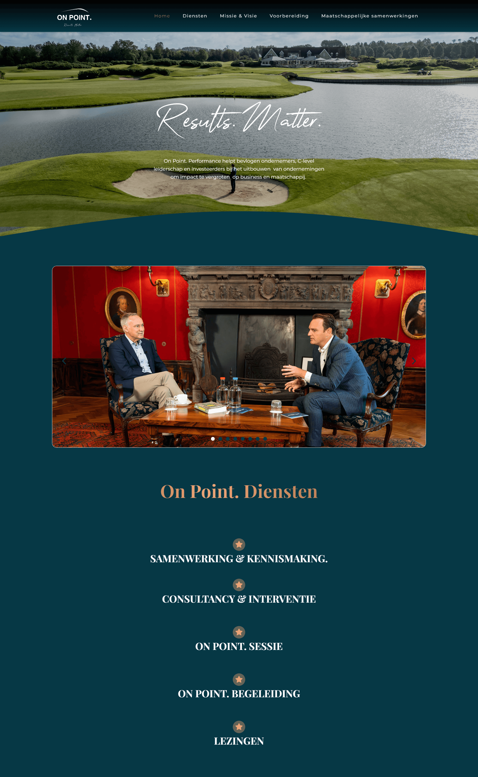 Voorbeeld van een websitepagina met opbouw en design