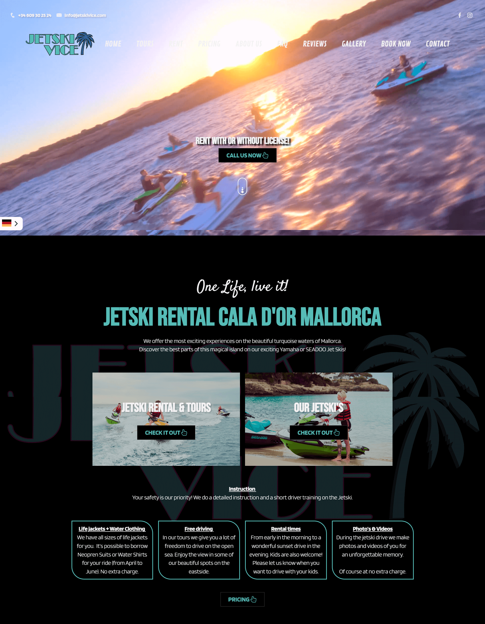 Voorbeeld van een websitepagina met opbouw en design